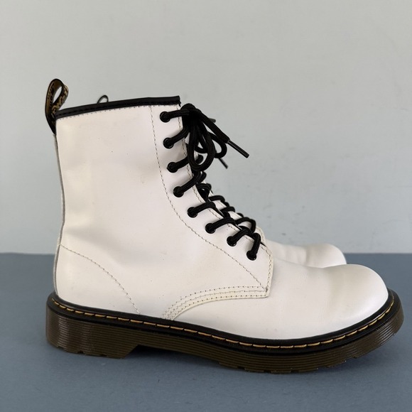 Dr.‎ Martens 1460 Boots White Leather 8 Eye Lace Up Combat Shoes main image 5